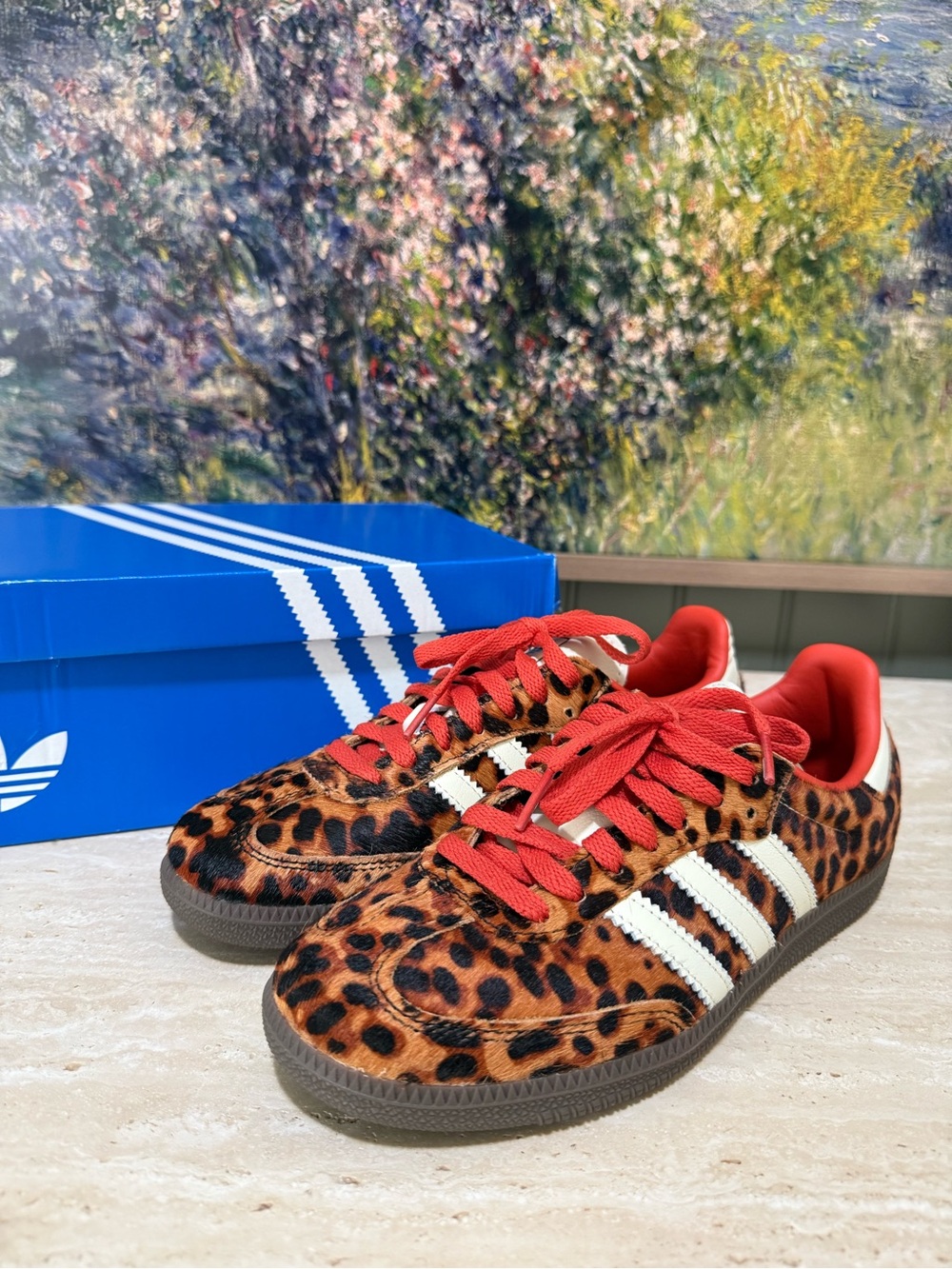 adidas Samba OG Sneakers in Leopard Print Calf Hair - US 7 - Picture 6 of 12